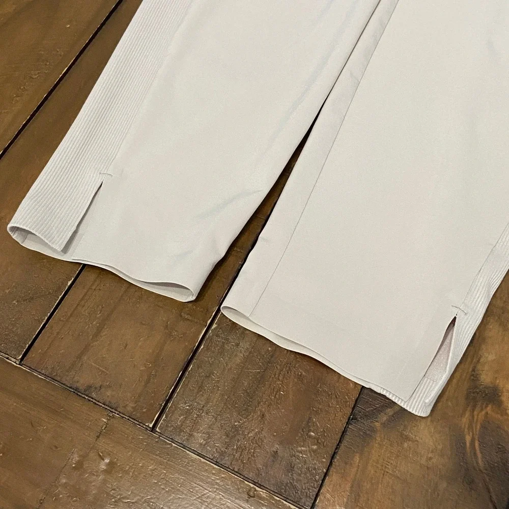 Athleta Brooklyn Ankle Pants Womens 0 Beige Stone Tapered Stretch Travel 198677